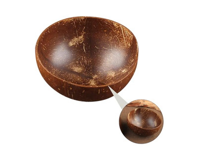 Kokosnussschale Palmendesign mit Schalen-Set Holzgewebte Salat handgefertigt