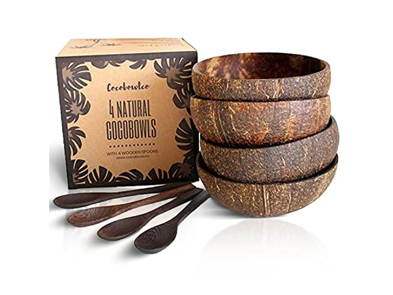 Kokosnuss-Suppenschale Logo-Glas Schalen Baby Bali Boho Großpackungen Rohset 11Cm Schön Halb