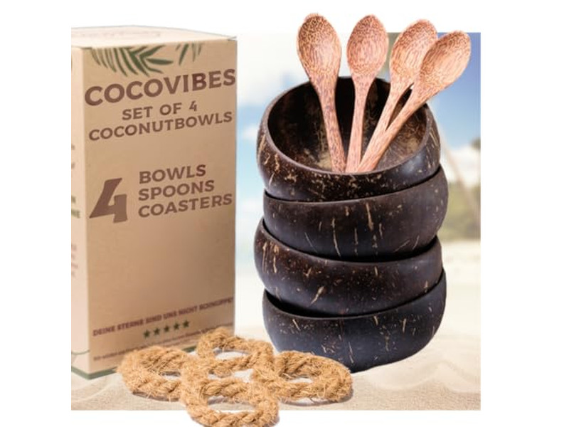 Makramee-Kokosnussschale Bedruckte Schale 8 Zoll Leere Schalen 6 Blumen