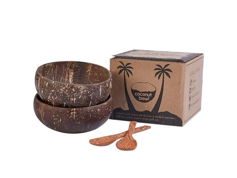 Holzfrucht-Dekor-Set aus Weidenkorb mit natürlicher Schale flacher Salat