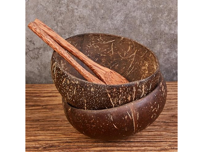Holzfrucht-Dekor-Set aus Weidenkorb mit natürlicher Schale flacher Salat